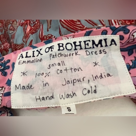 ALIX OF BOHEMIA Emmaline Patchwork Printed Ruffled Cotton Midi Dress Small NWT - Picture 8 of 14